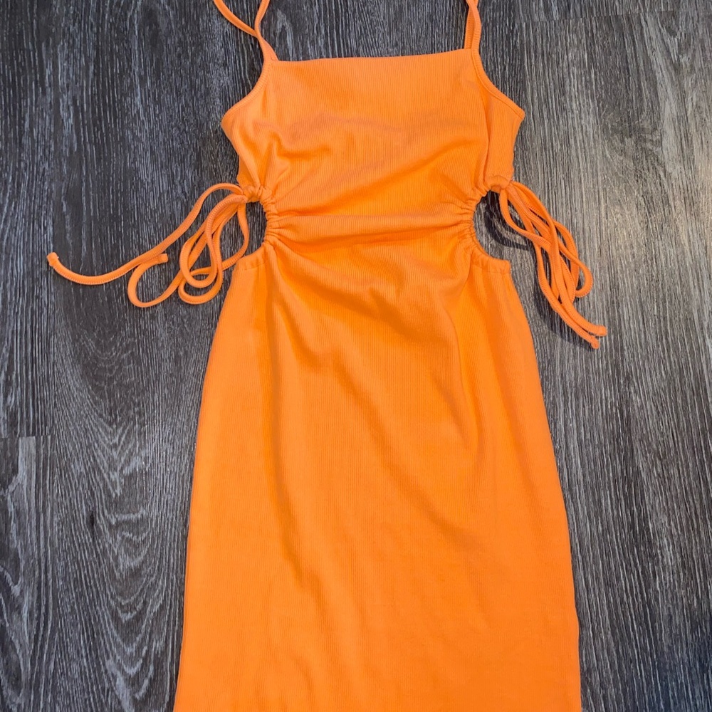 Zara ribbed cut out dress